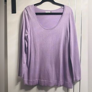 Essentials XL Lilac Scoop Neck Long Sleeved Pullover Sweater